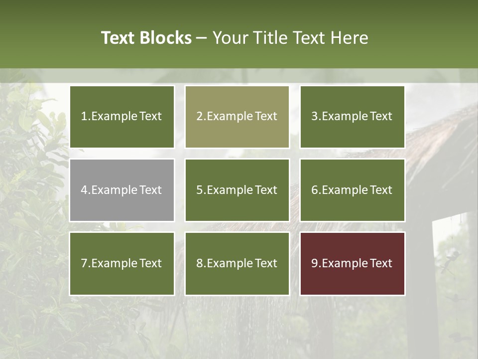 A House With A Thatched Roof In The Jungle PowerPoint Template