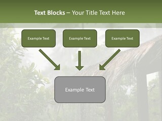 A House With A Thatched Roof In The Jungle PowerPoint Template