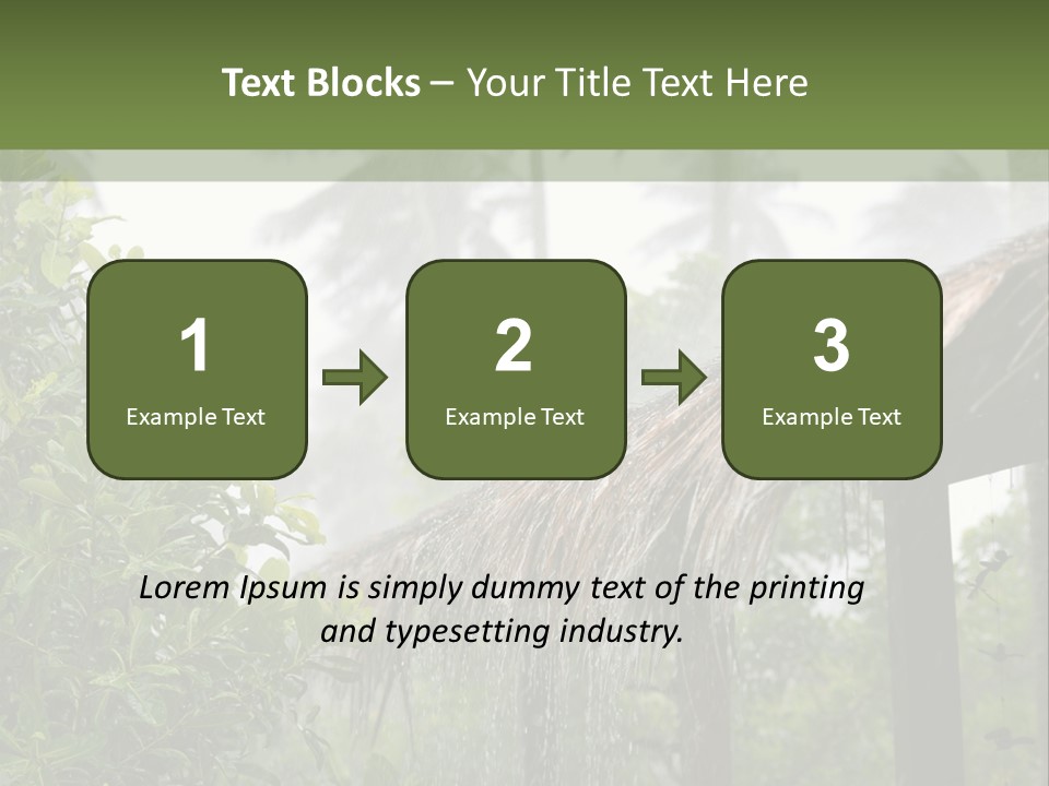 A House With A Thatched Roof In The Jungle PowerPoint Template