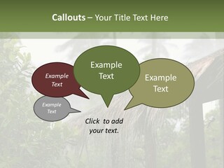 A House With A Thatched Roof In The Jungle PowerPoint Template