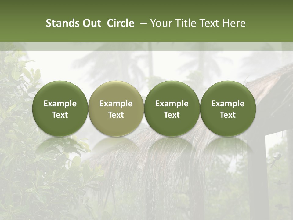 A House With A Thatched Roof In The Jungle PowerPoint Template