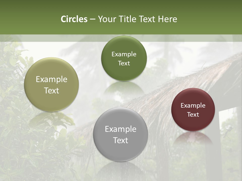 A House With A Thatched Roof In The Jungle PowerPoint Template