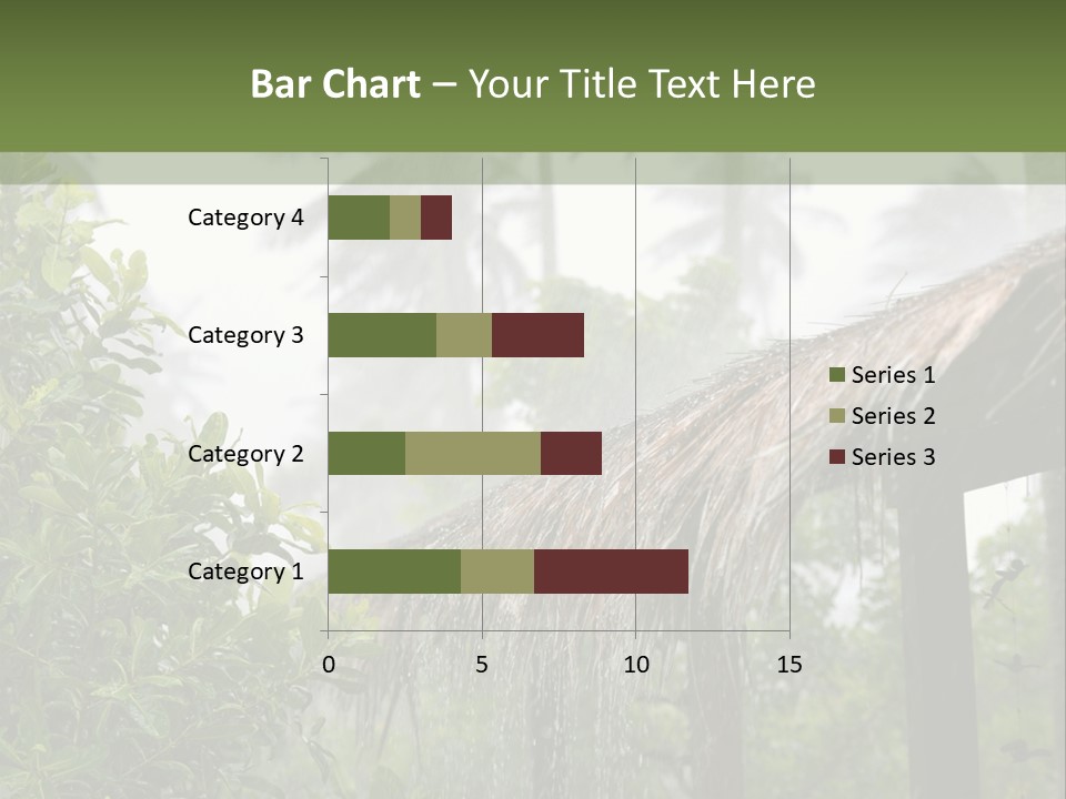 A House With A Thatched Roof In The Jungle PowerPoint Template
