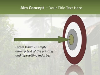 A House With A Thatched Roof In The Jungle PowerPoint Template