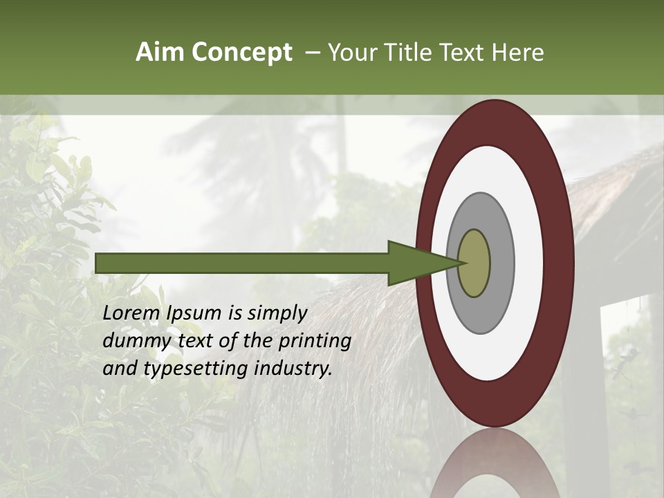 A House With A Thatched Roof In The Jungle PowerPoint Template