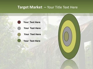 A House With A Thatched Roof In The Jungle PowerPoint Template