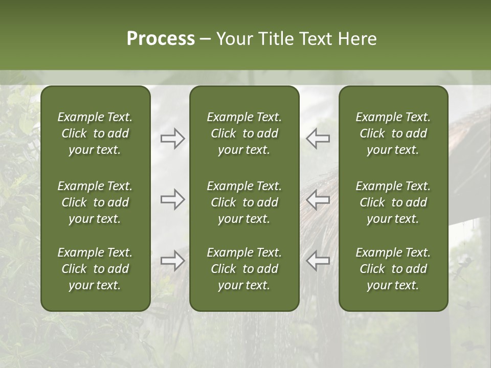 A House With A Thatched Roof In The Jungle PowerPoint Template