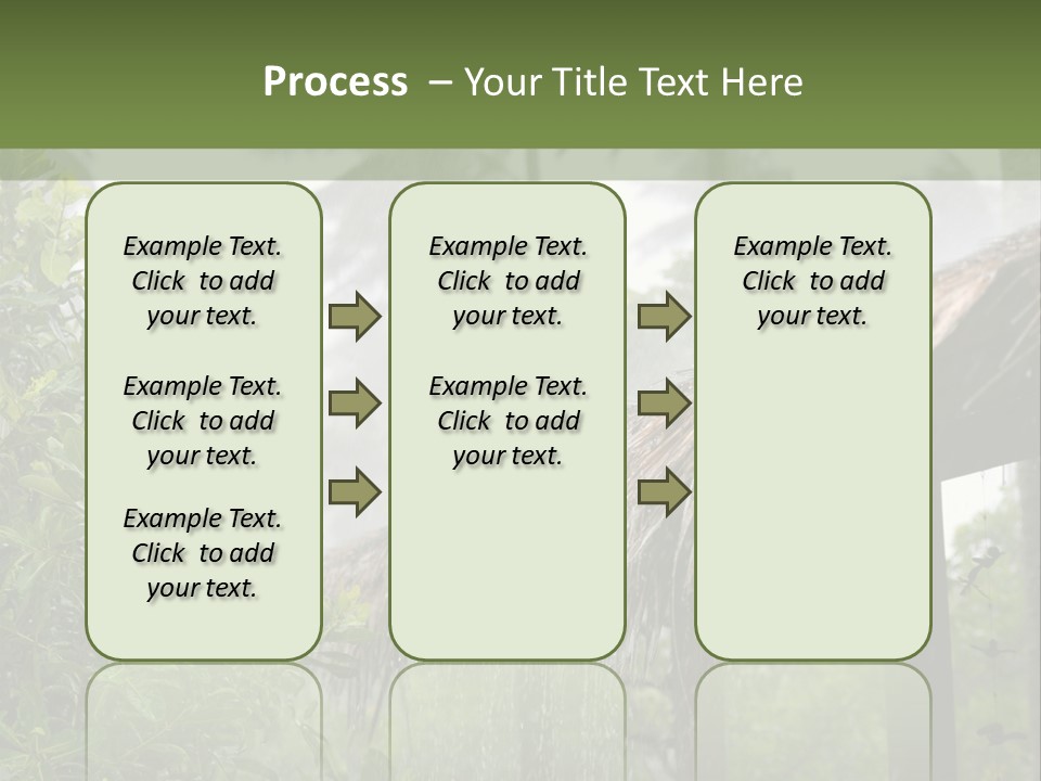 A House With A Thatched Roof In The Jungle PowerPoint Template