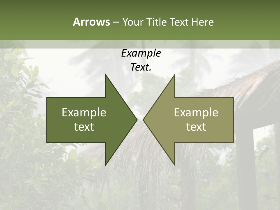A House With A Thatched Roof In The Jungle PowerPoint Template