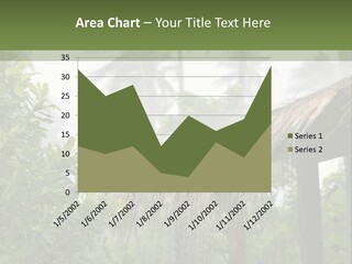 A House With A Thatched Roof In The Jungle PowerPoint Template