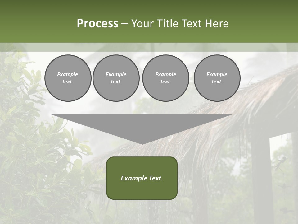 A House With A Thatched Roof In The Jungle PowerPoint Template