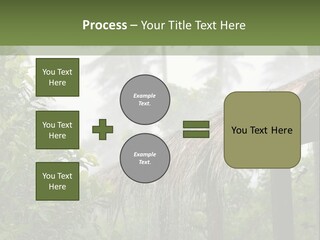 A House With A Thatched Roof In The Jungle PowerPoint Template