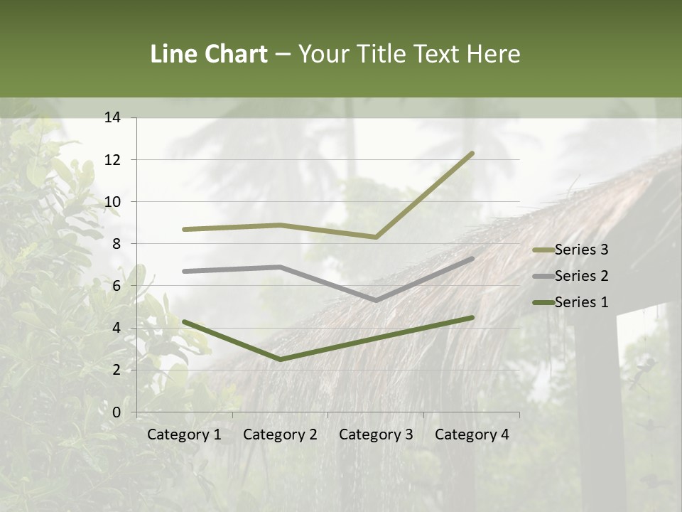 A House With A Thatched Roof In The Jungle PowerPoint Template