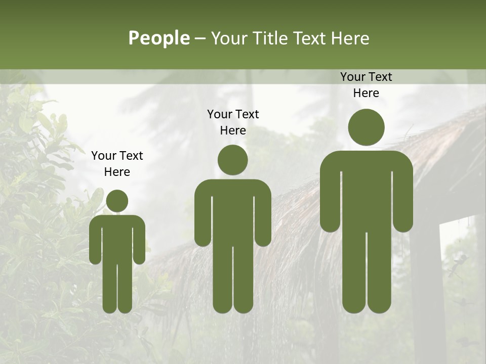 A House With A Thatched Roof In The Jungle PowerPoint Template