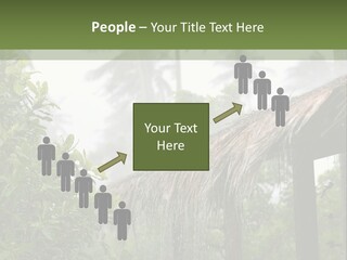 A House With A Thatched Roof In The Jungle PowerPoint Template