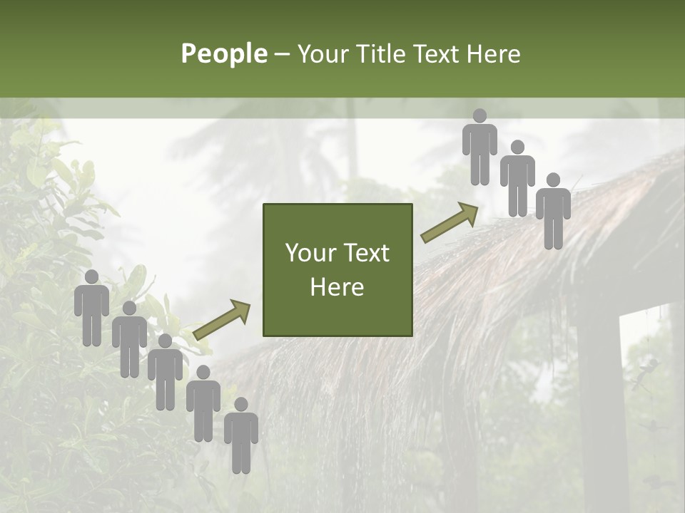 A House With A Thatched Roof In The Jungle PowerPoint Template
