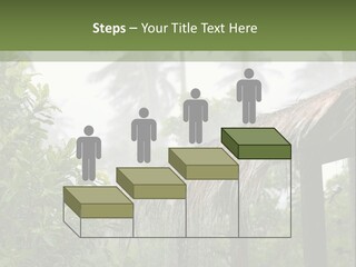 A House With A Thatched Roof In The Jungle PowerPoint Template