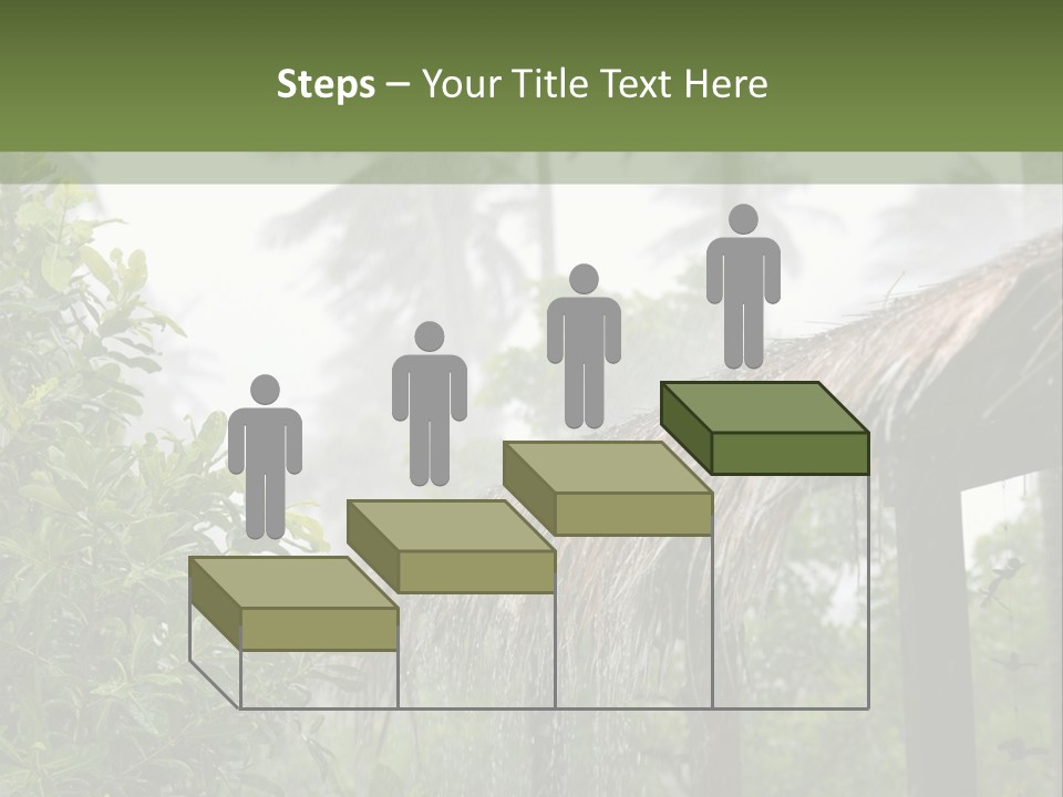 A House With A Thatched Roof In The Jungle PowerPoint Template