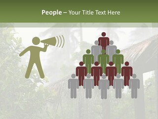 A House With A Thatched Roof In The Jungle PowerPoint Template