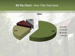 A House With A Thatched Roof In The Jungle PowerPoint Template