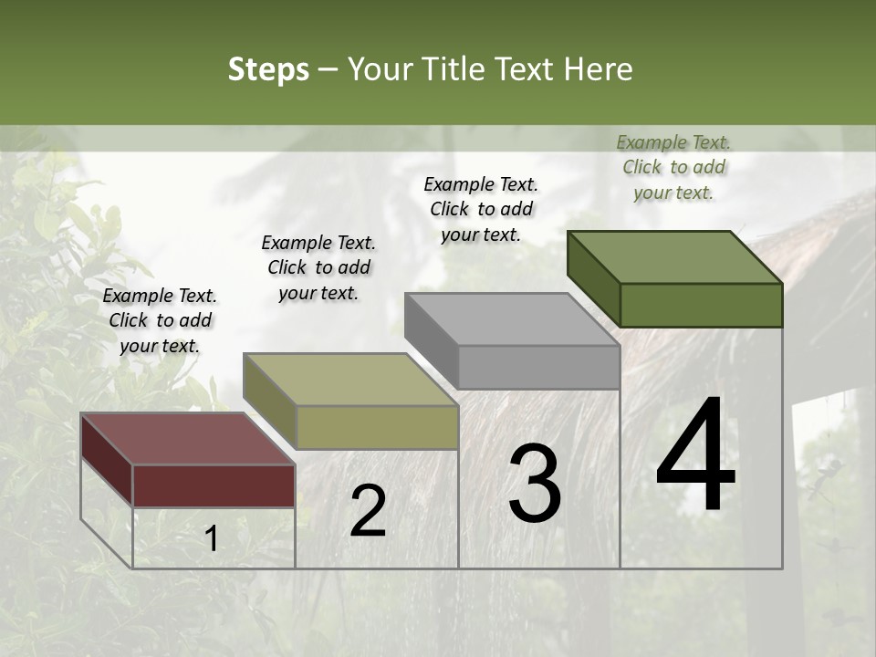 A House With A Thatched Roof In The Jungle PowerPoint Template