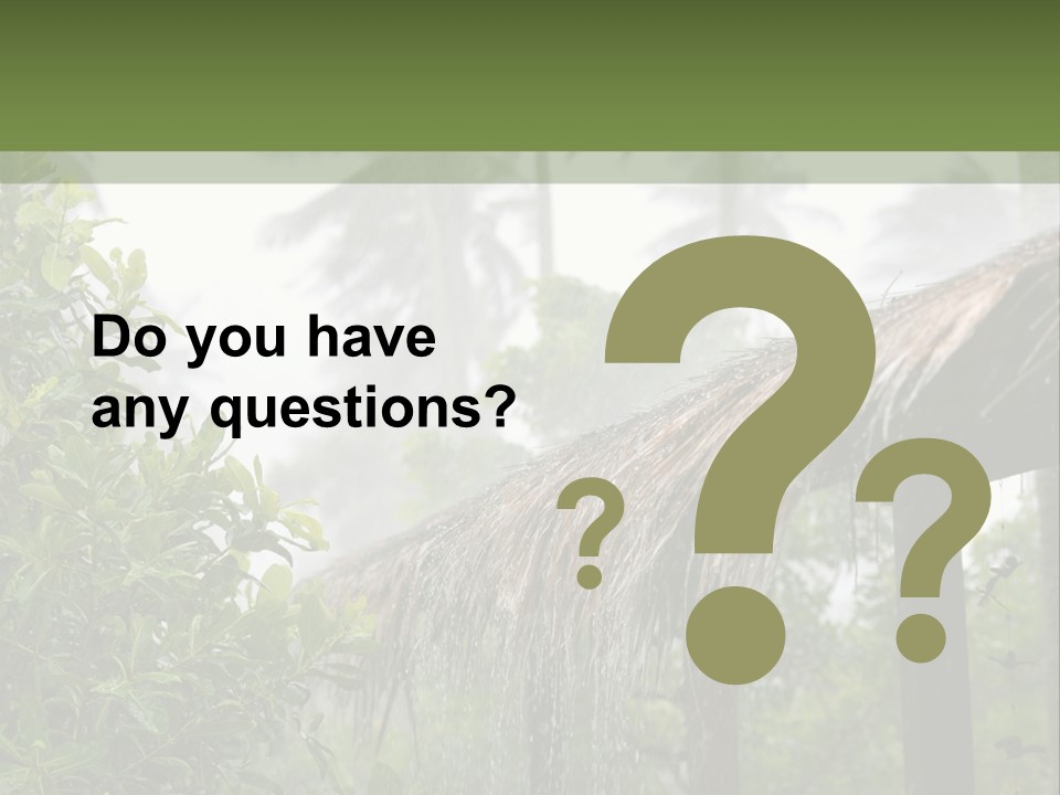 A House With A Thatched Roof In The Jungle PowerPoint Template