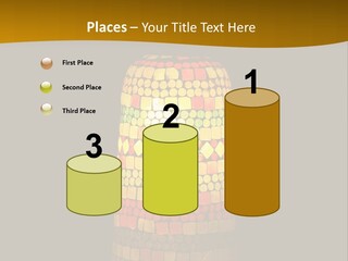 A Colorful Lamp On A Dark Background With A Yellow Border PowerPoint Template