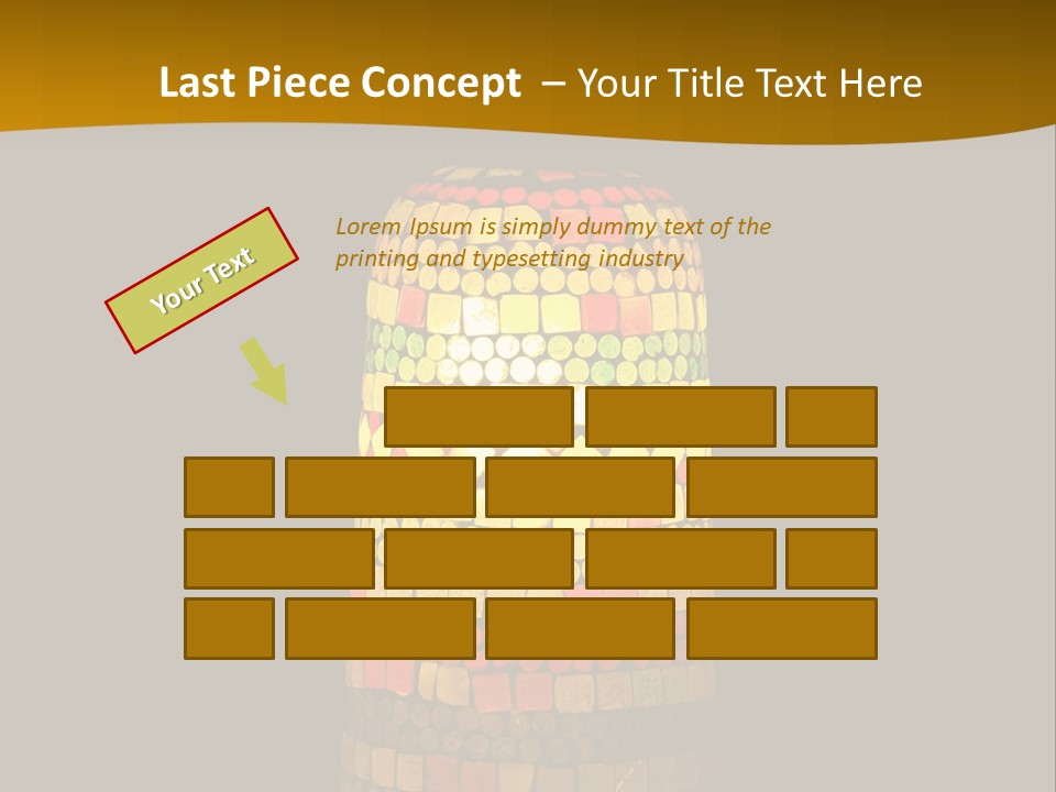 A Colorful Lamp On A Dark Background With A Yellow Border PowerPoint Template