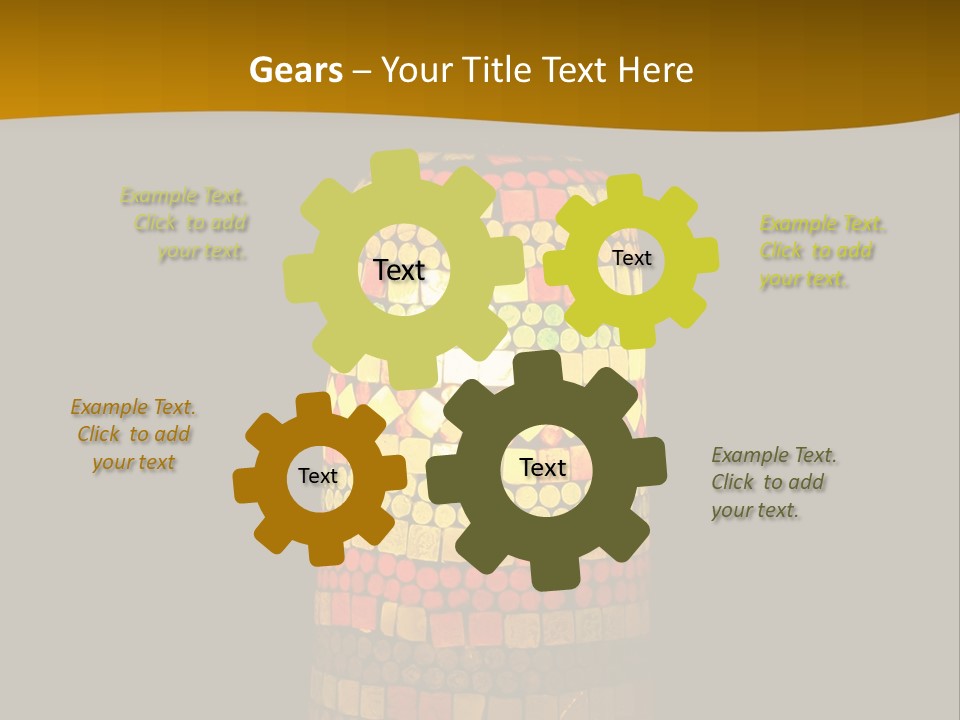 A Colorful Lamp On A Dark Background With A Yellow Border PowerPoint Template