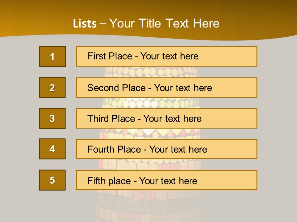 A Colorful Lamp On A Dark Background With A Yellow Border PowerPoint Template