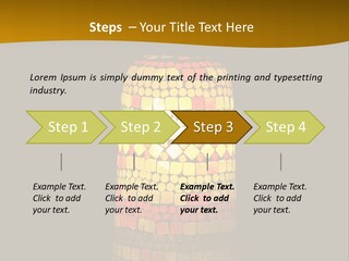 A Colorful Lamp On A Dark Background With A Yellow Border PowerPoint Template