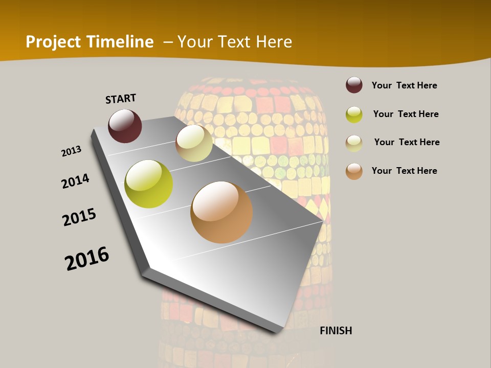 A Colorful Lamp On A Dark Background With A Yellow Border PowerPoint Template