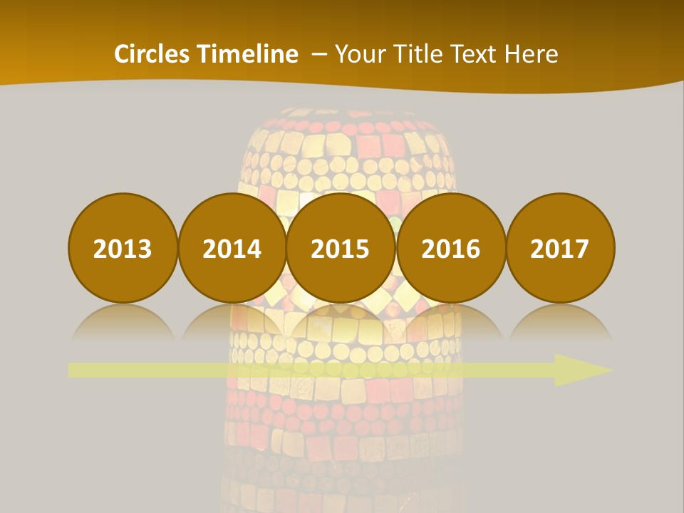 A Colorful Lamp On A Dark Background With A Yellow Border PowerPoint Template