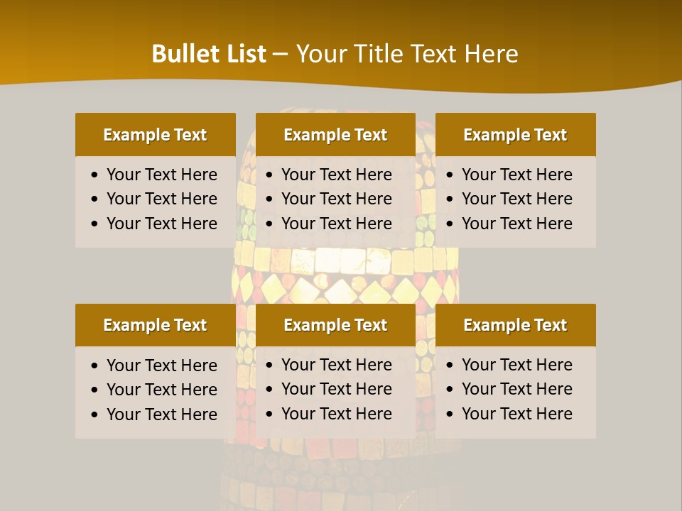 A Colorful Lamp On A Dark Background With A Yellow Border PowerPoint Template