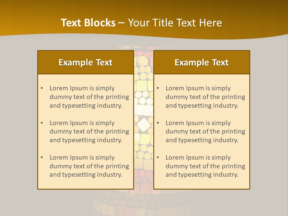 A Colorful Lamp On A Dark Background With A Yellow Border PowerPoint Template
