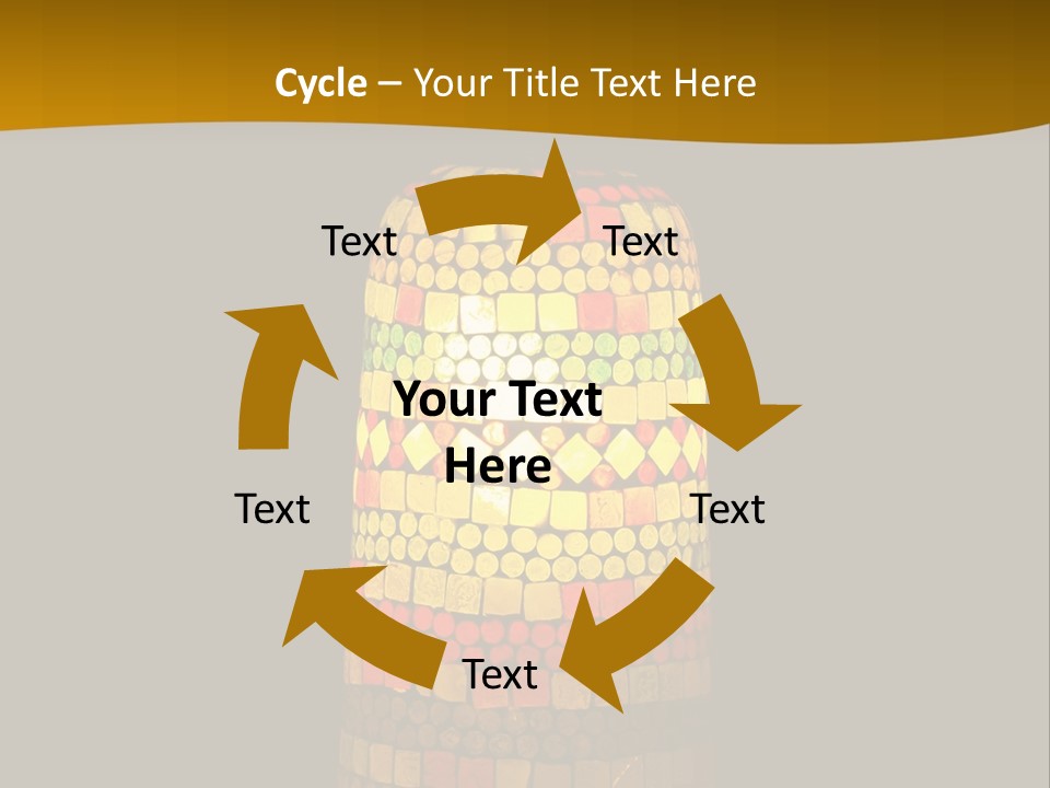 A Colorful Lamp On A Dark Background With A Yellow Border PowerPoint Template