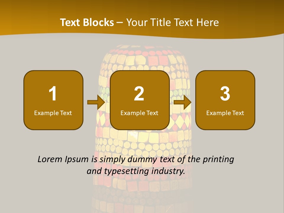 A Colorful Lamp On A Dark Background With A Yellow Border PowerPoint Template