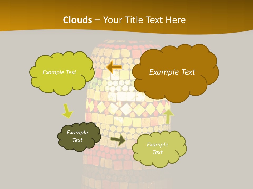 A Colorful Lamp On A Dark Background With A Yellow Border PowerPoint Template