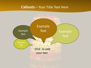 A Colorful Lamp On A Dark Background With A Yellow Border PowerPoint Template