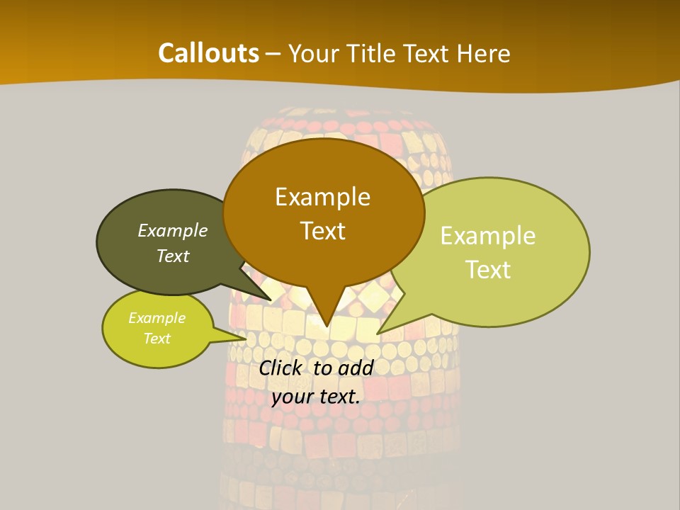 A Colorful Lamp On A Dark Background With A Yellow Border PowerPoint Template