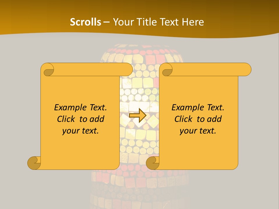 A Colorful Lamp On A Dark Background With A Yellow Border PowerPoint Template