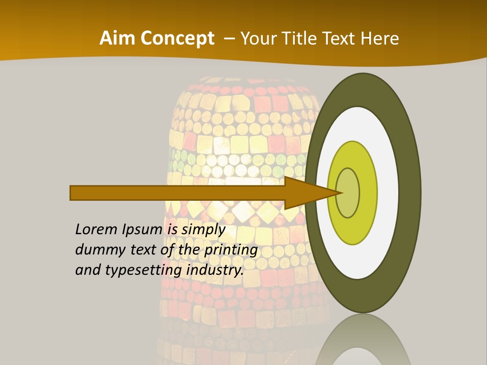 A Colorful Lamp On A Dark Background With A Yellow Border PowerPoint Template