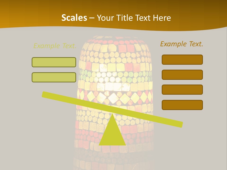 A Colorful Lamp On A Dark Background With A Yellow Border PowerPoint Template