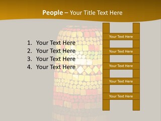 A Colorful Lamp On A Dark Background With A Yellow Border PowerPoint Template