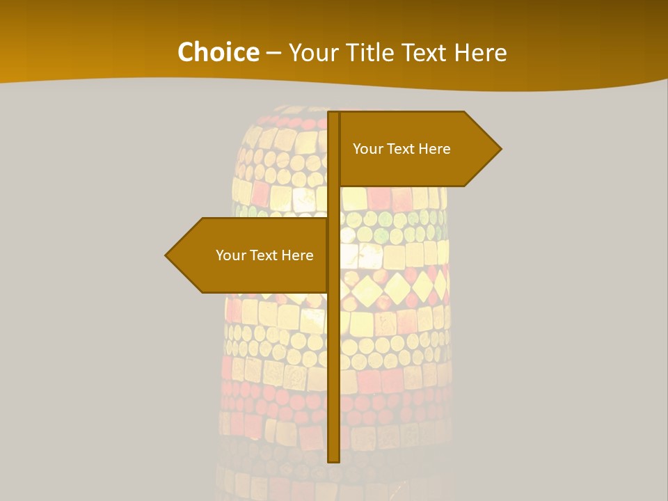 A Colorful Lamp On A Dark Background With A Yellow Border PowerPoint Template
