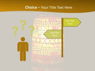 A Colorful Lamp On A Dark Background With A Yellow Border PowerPoint Template