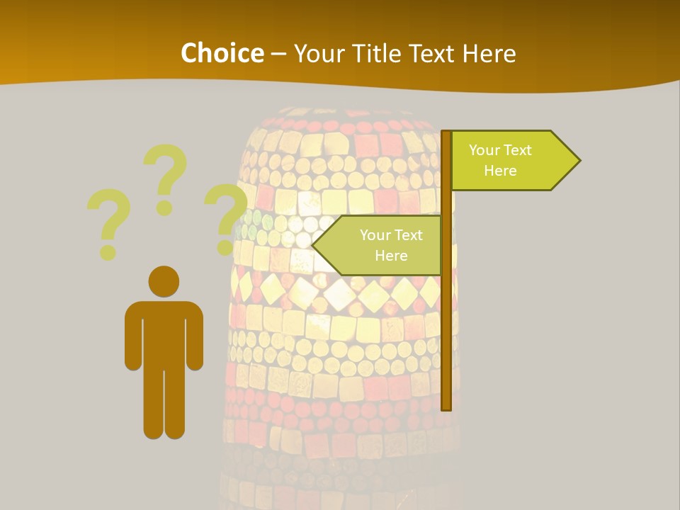 A Colorful Lamp On A Dark Background With A Yellow Border PowerPoint Template