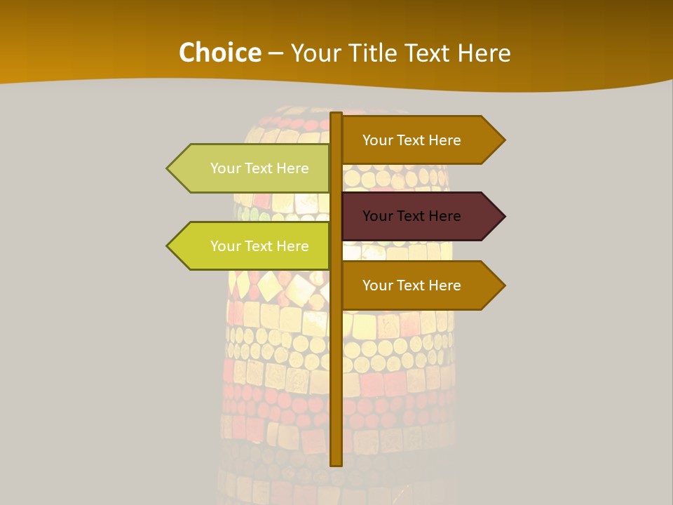 A Colorful Lamp On A Dark Background With A Yellow Border PowerPoint Template
