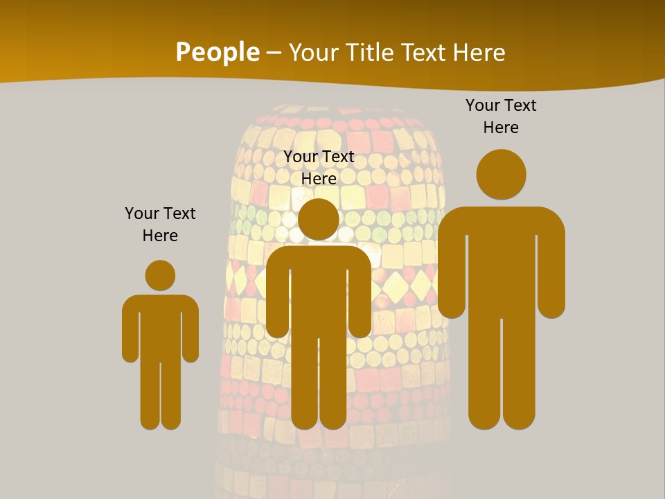 A Colorful Lamp On A Dark Background With A Yellow Border PowerPoint Template