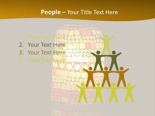 A Colorful Lamp On A Dark Background With A Yellow Border PowerPoint Template